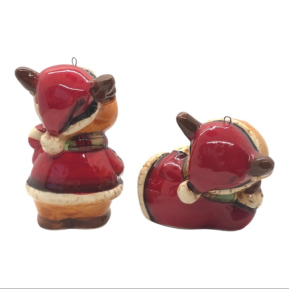 Adorable Vintage Ceramic Christmas Reindeer Ornaments/Figurines - Picture 2 of 8